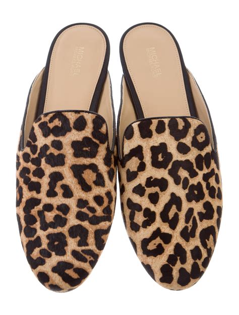 michael kors natasha leopard mules|Michael Kors Natasha Slide Mules .